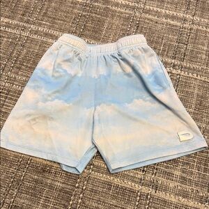 Cloud Print Sky Blue Kids Shorts